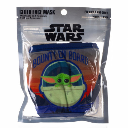 Star Wars Mandalorian The Child Youth 3-Pack of Reusable Youth Face Covers